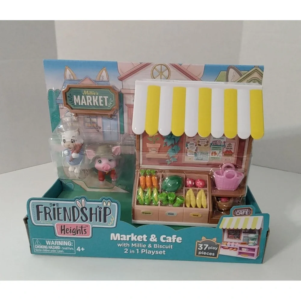 Friendship Heights Market And Cafe W/ Millie And Biscuit 2 in 1 Playset New